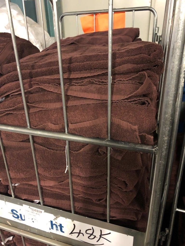 Re-dyed brown towels