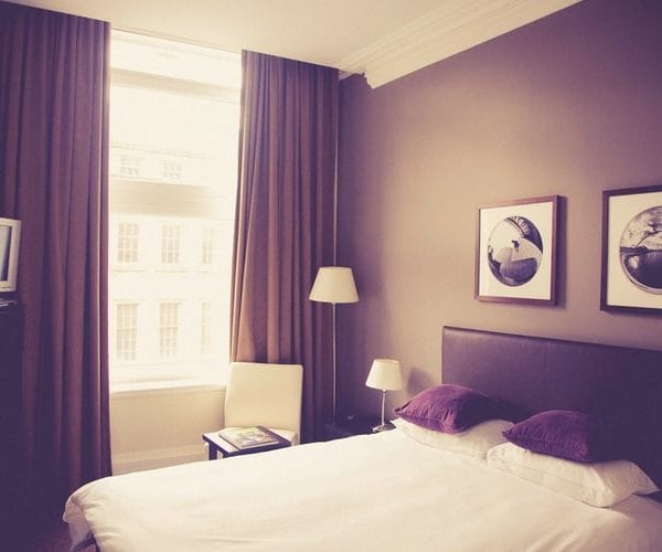 Spotless hotel bed linen.